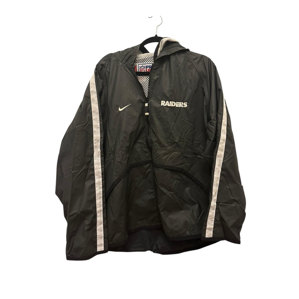 Nike Pro Line Oakland Raiders Full Zip Hooded Jacket Lightweight Lined Sz‎ Large